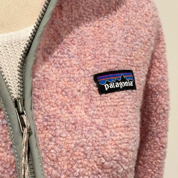 Patagonia Los Gatos 1/4 Zip Fleece Pullover Dusty Pink Fuzzy Winter Jacket Small - Picture 3 of 10